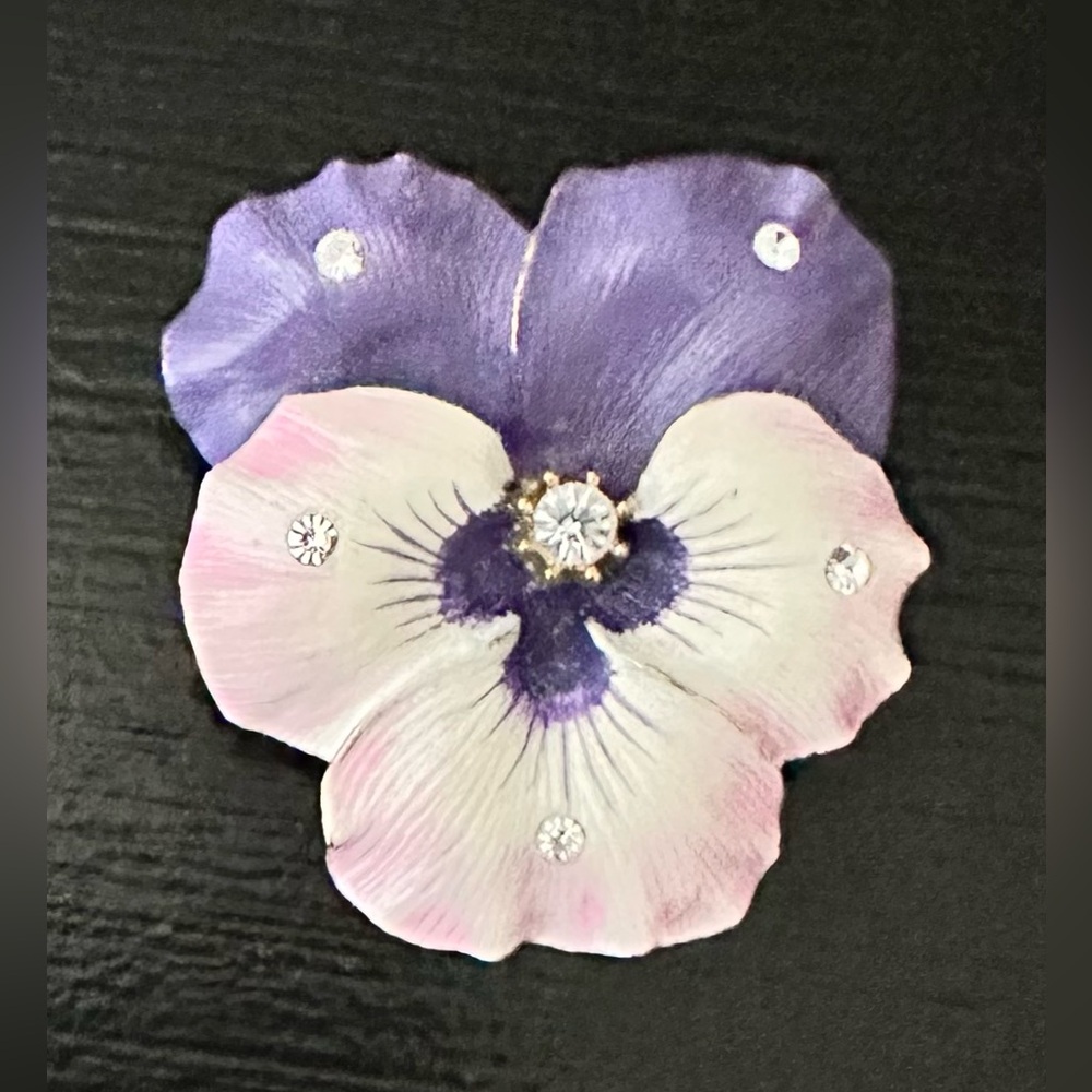 Nolan Miller Purple and Pink Floral Brooch